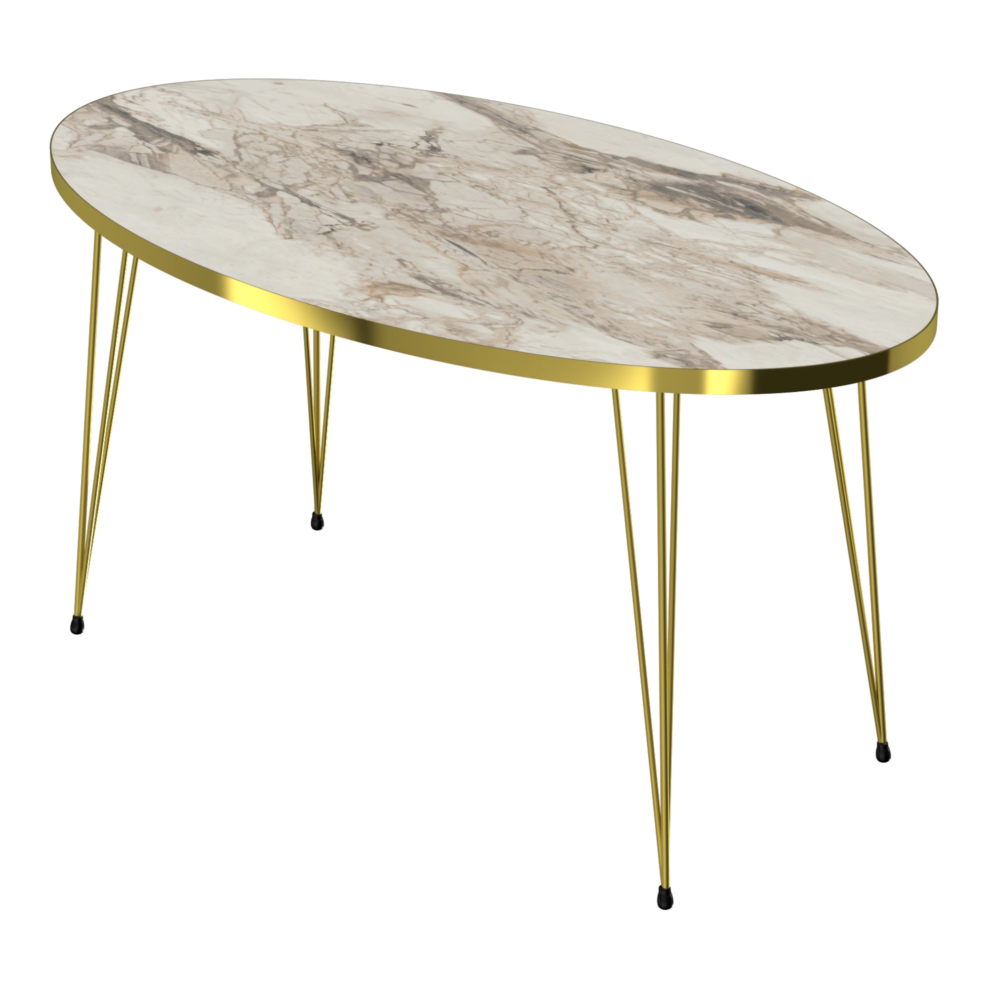 foto del prodotto tavolino ovale 43 x 90 x 50 cm marmo bianco oro 03_0008509