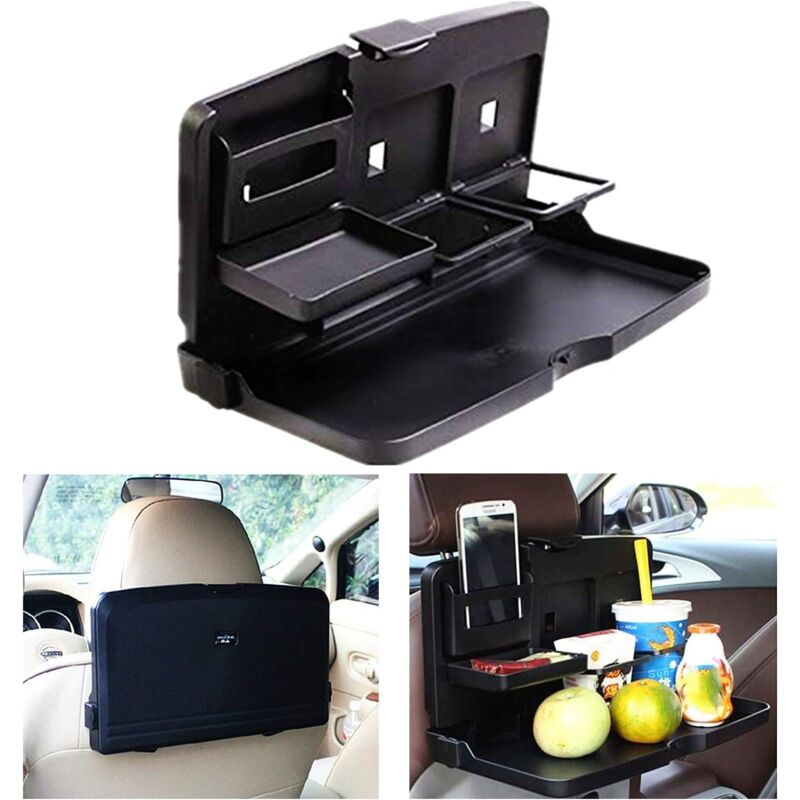 foto del prodotto tavolino per auto con portabicchieri per sedile posteriore dell auto, organizer per telefono, bevande, pasti in auto, tavolo per auto per sedile,