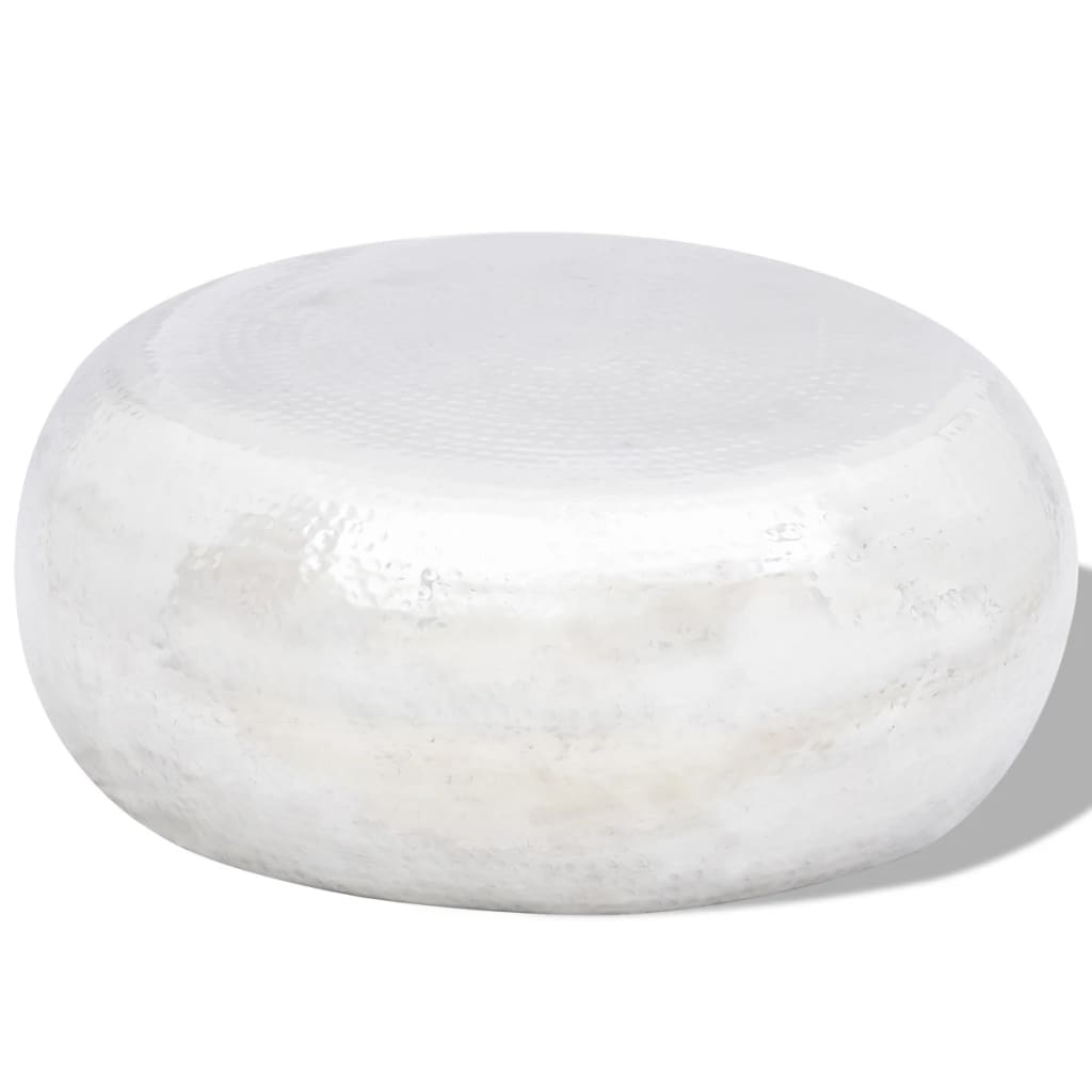 foto del prodotto tavolino per caff in alluminio martellato argento cod mxl 47437