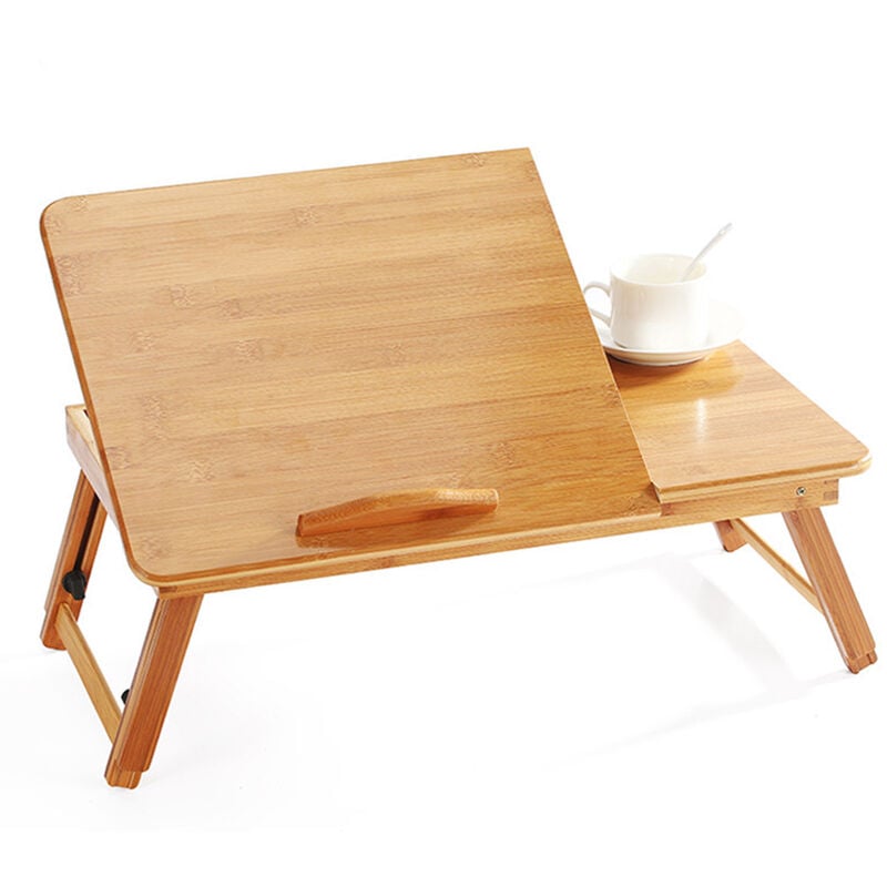 foto del prodotto tavolino per computer notebook in bamb altezza regolabile 66 30 35 cm colazione a letto o sul divano