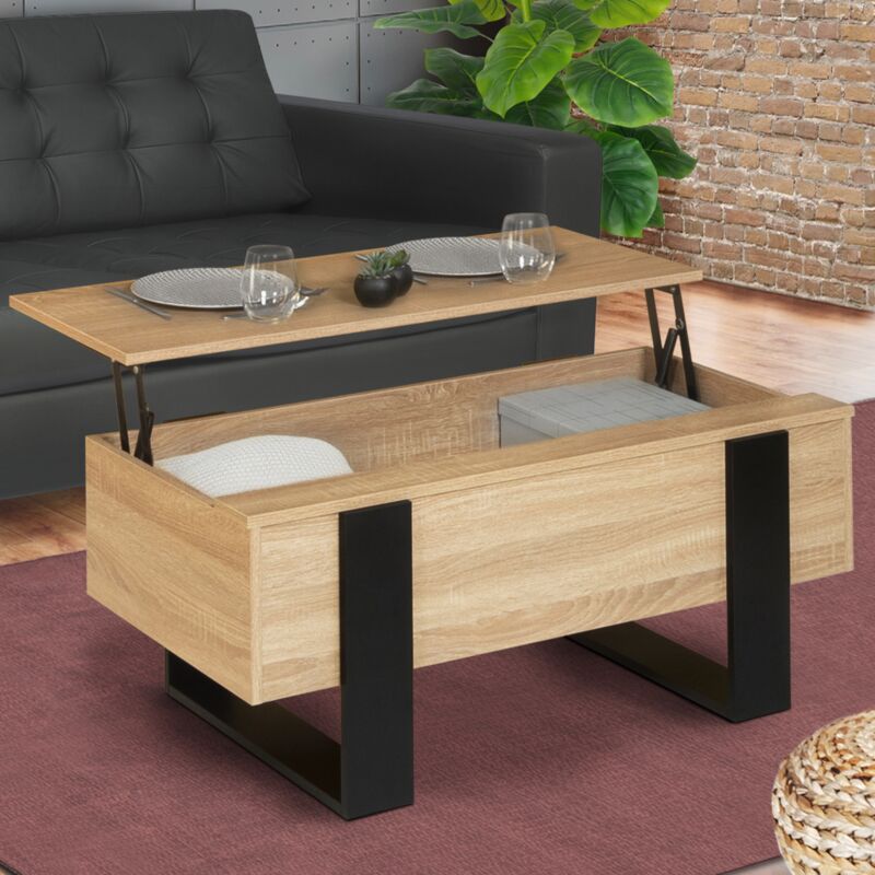 foto del prodotto tavolino phoenix in legno e nero
