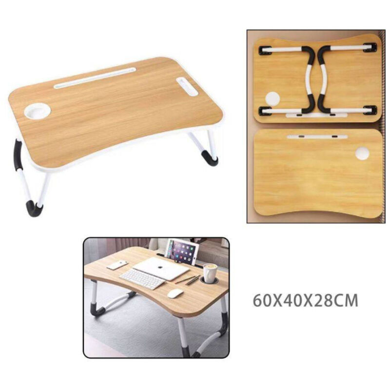 foto del prodotto tavolino pieghevole legno supporto computer portatile laptop salvaspazio casa trade shop traesio