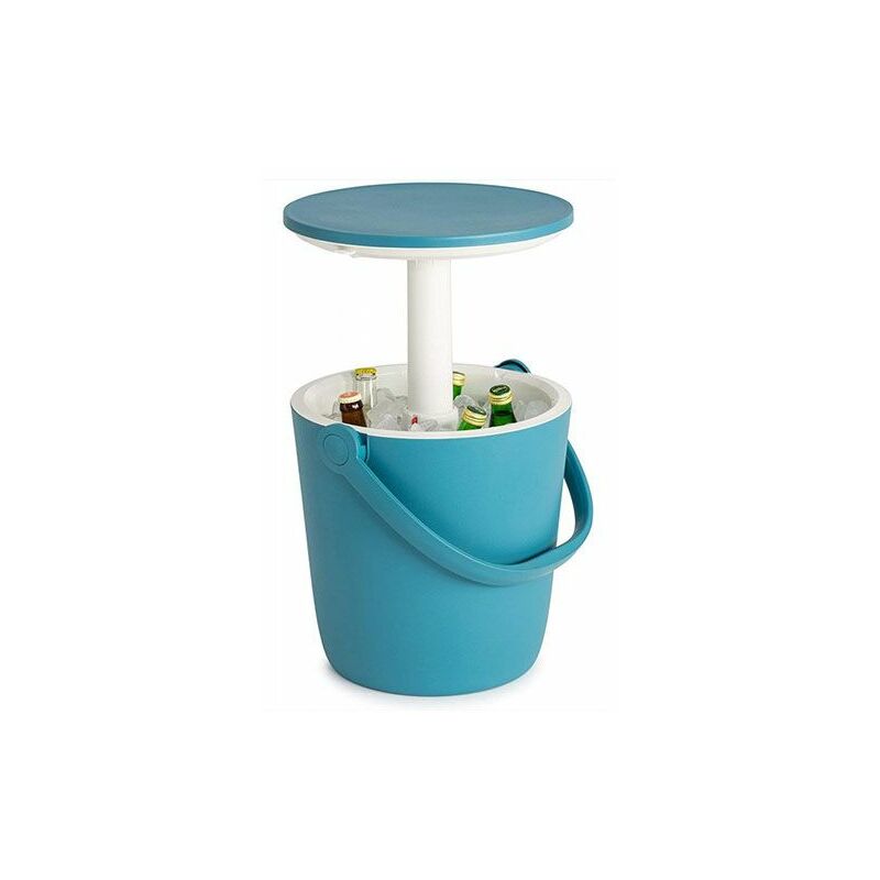 foto del prodotto tavolino portabevande portaghiaccio portatile in resina keter go bar azzurro k246840