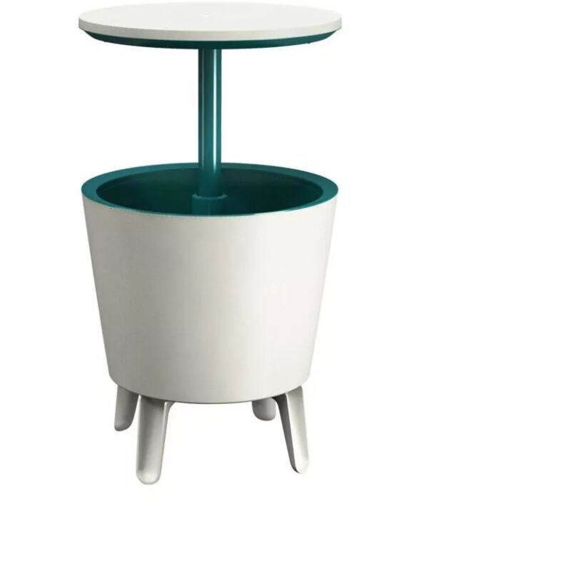 foto del prodotto tavolino portaghiaccio portatile keter cool bar bianco, 49,5x49,5x84,5 cm