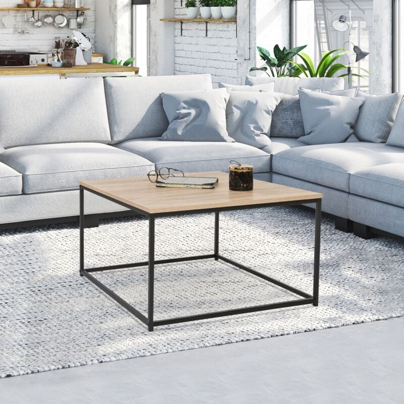 foto del prodotto tavolino quadrato 70 cm design industriale detroit