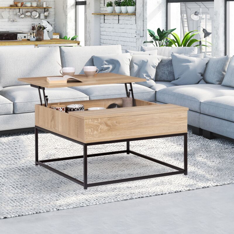 foto del prodotto tavolino quadrato con piano sollevabile detroit design industriale