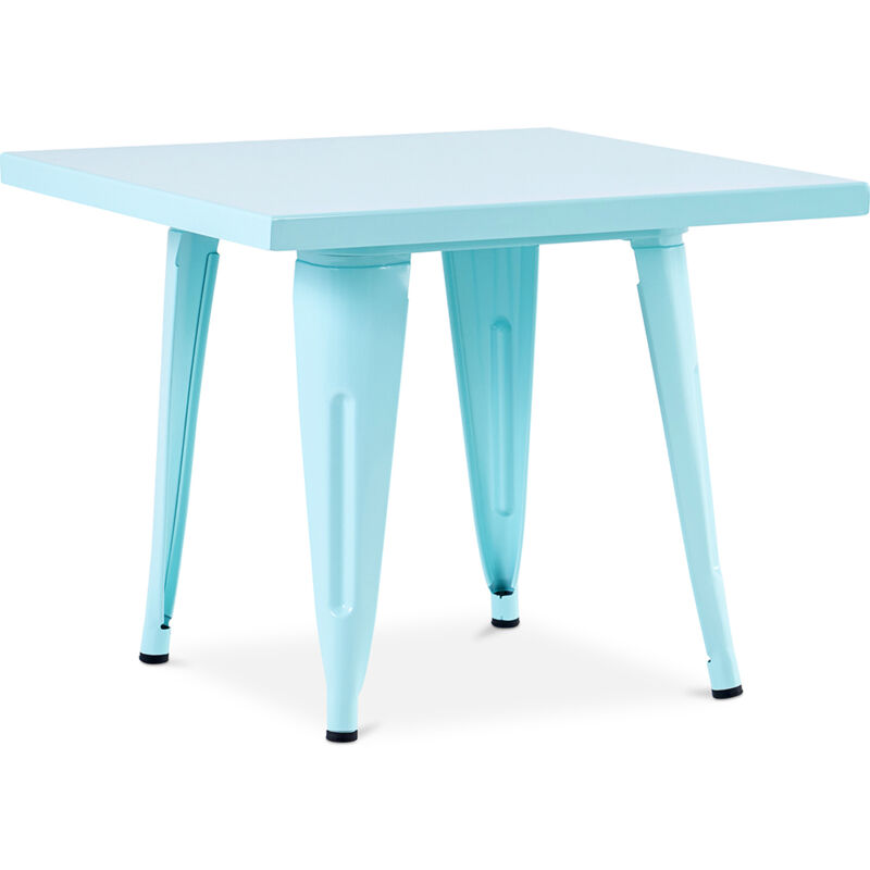 foto del prodotto tavolino quadrato per bambini industrial metallo 60cm stylix acquamarina