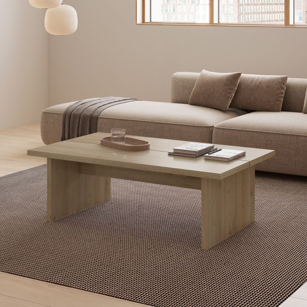 foto del prodotto tavolino rettangolare loana colore rovere 120x70x40 cm.