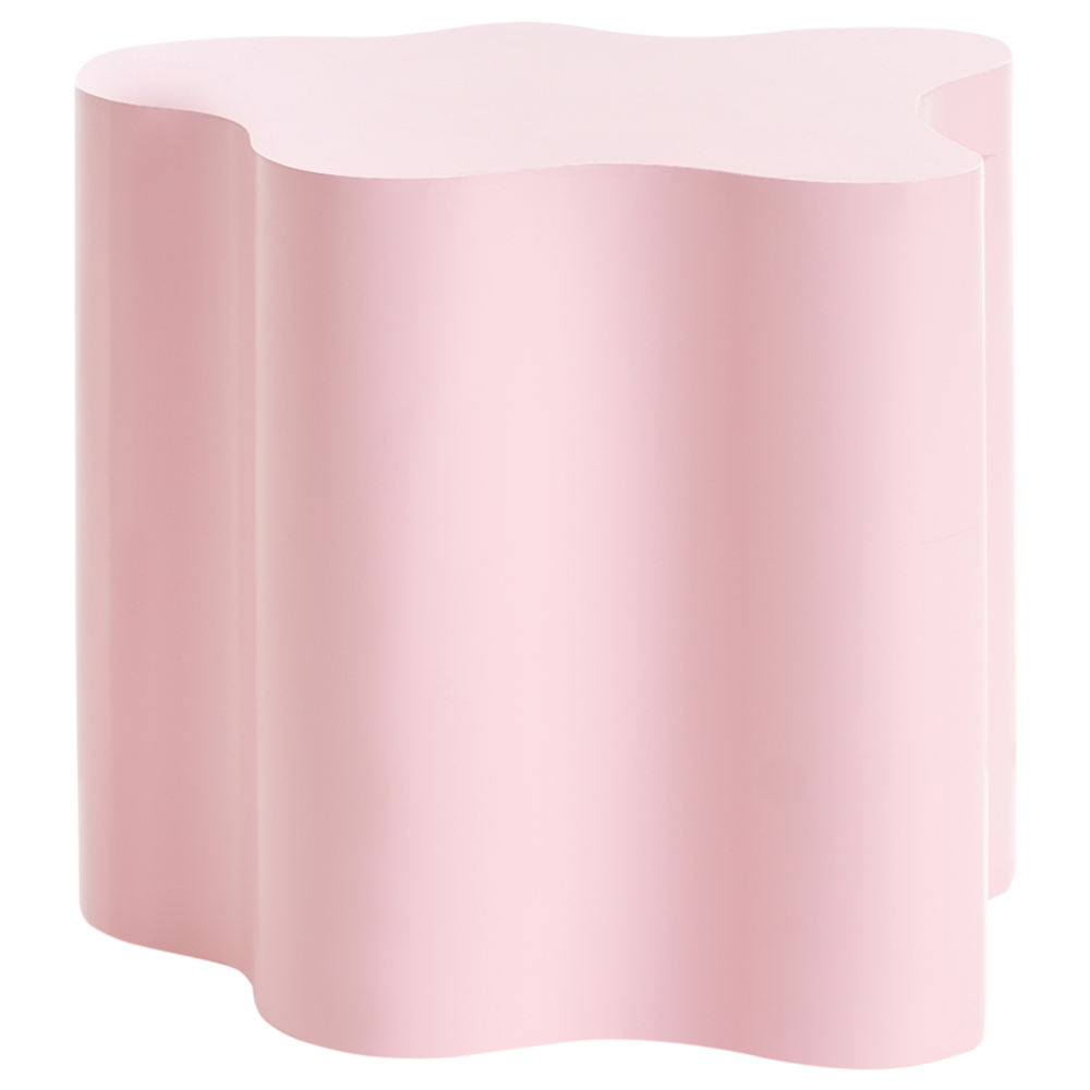 foto del prodotto tavolino rosa pastello piano in mdf base in metallo 50 cm design moderno soggiorno