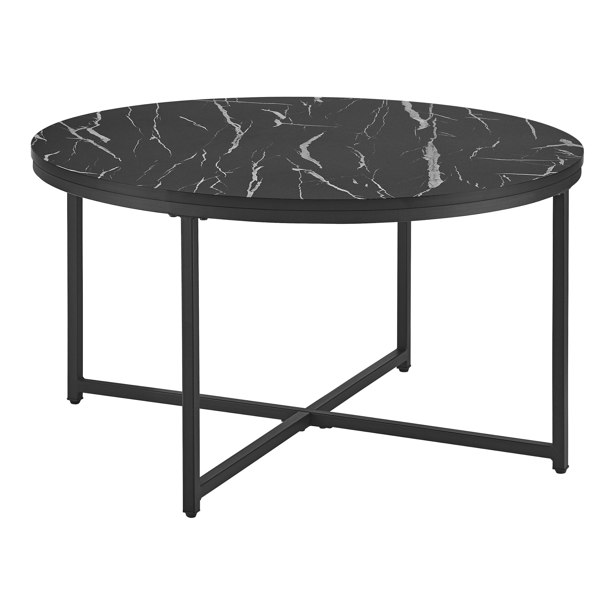 foto del prodotto tavolino rotondo da soggiorno 45 x 80 cm marmo nero nero 03 0008497