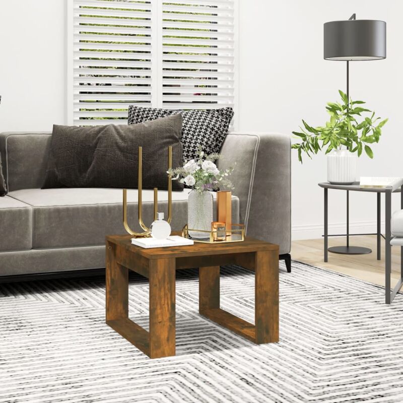 foto del prodotto tavolino rovere fumo 50x50x35 cm in legno multistrato vidaxl