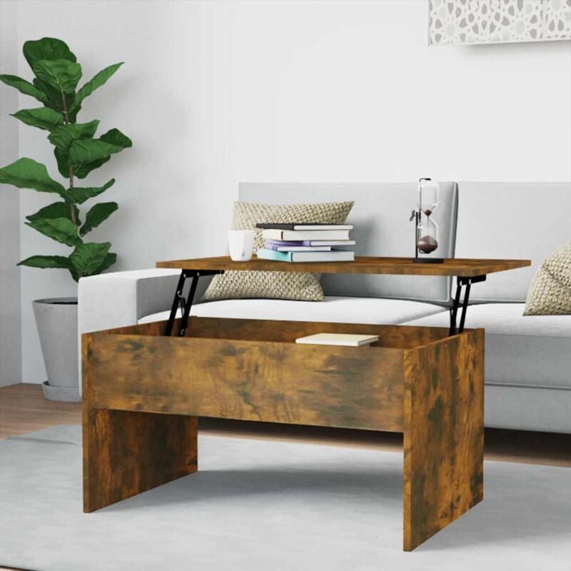 foto del prodotto tavolino rovere fumo 80x50,5x41,5 cm in legno multistrato vidaxl