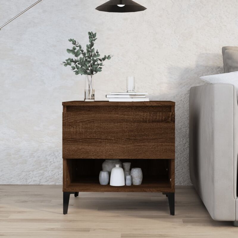 foto del prodotto tavolino rovere marrone 50x46x50 cm in legno multistrato vidaxl