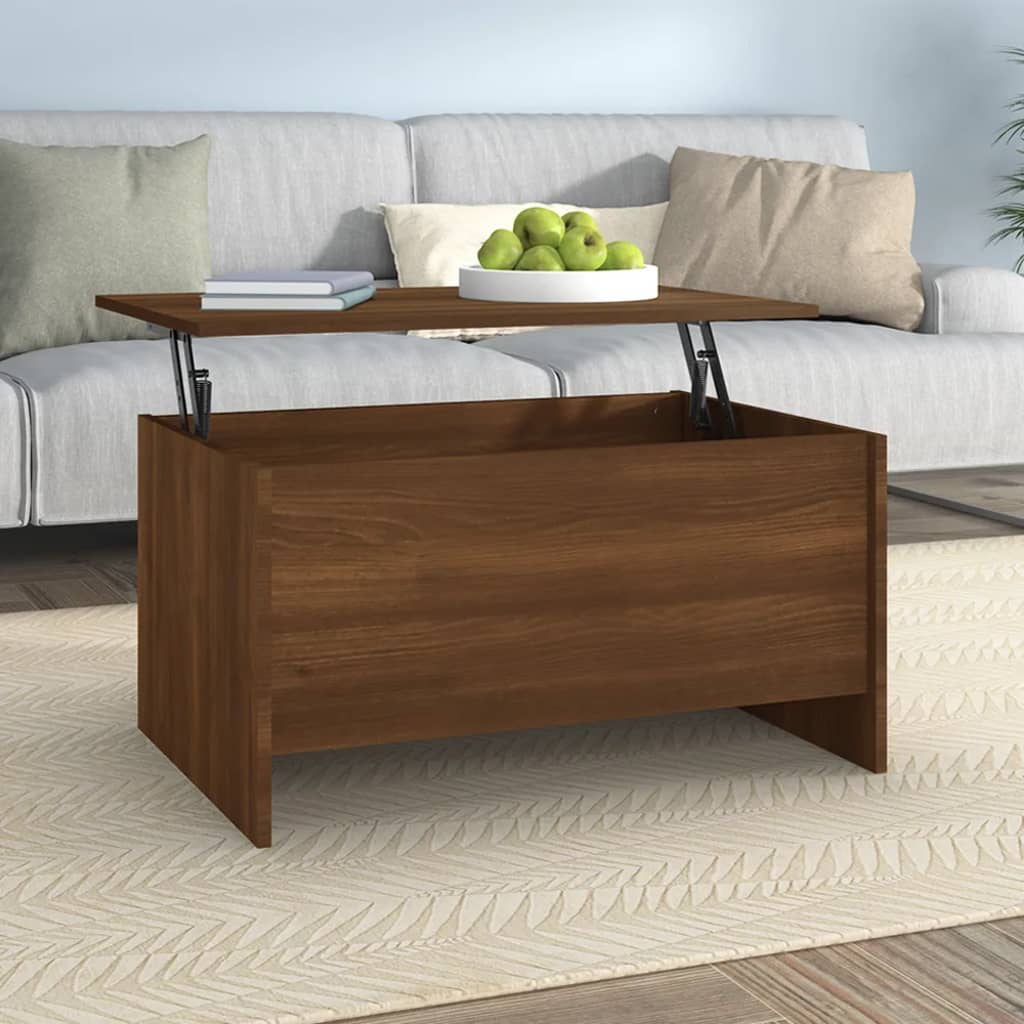 foto del prodotto tavolino rovere marrone 80x55,5x41,5 cm in legno multistrato cod mxl 23955
