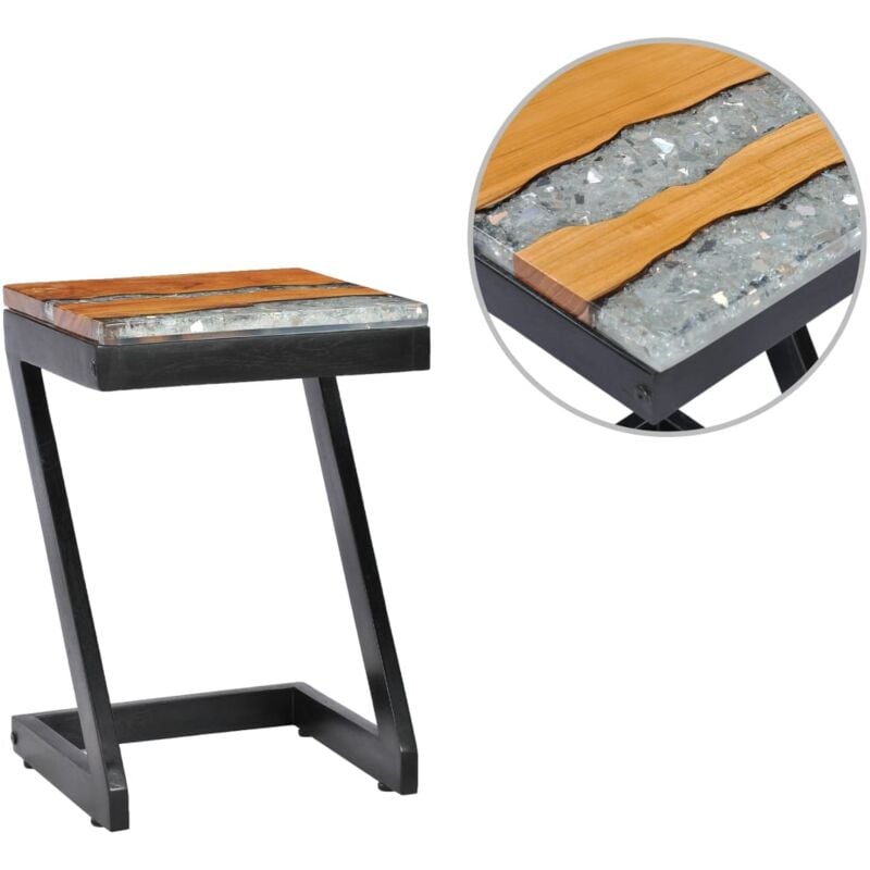 foto del prodotto tavolino salotto 30x30x50 cm legno massello teak e poliresina vidaxl