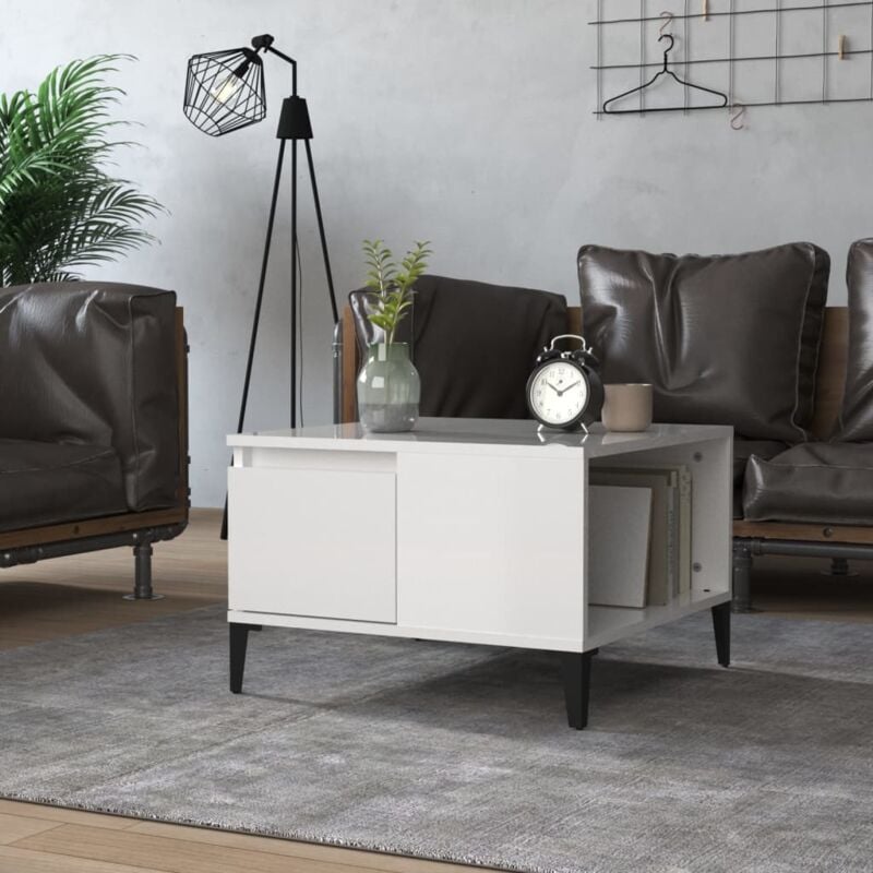 foto del prodotto tavolino salotto bianco lucido 55x55x36,5 cm legno multistrato vidaxl