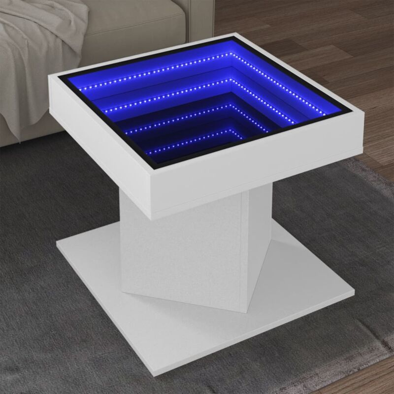 foto del prodotto tavolino salotto con led bianco 50x50x45 cm legno multistrato vidaxl