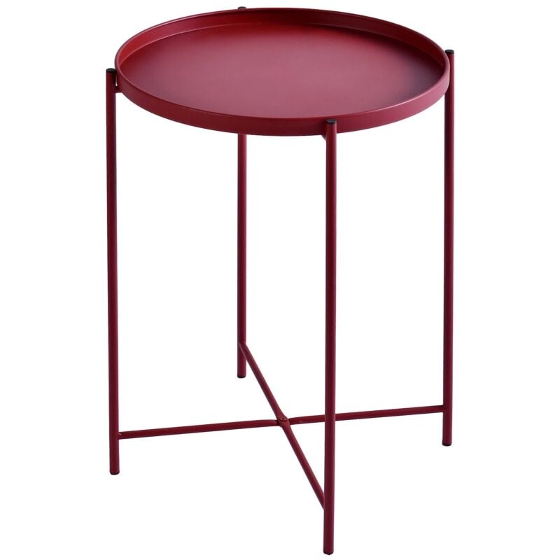 foto del prodotto tavolino salotto frosty in metallo rosso, 38 cm
