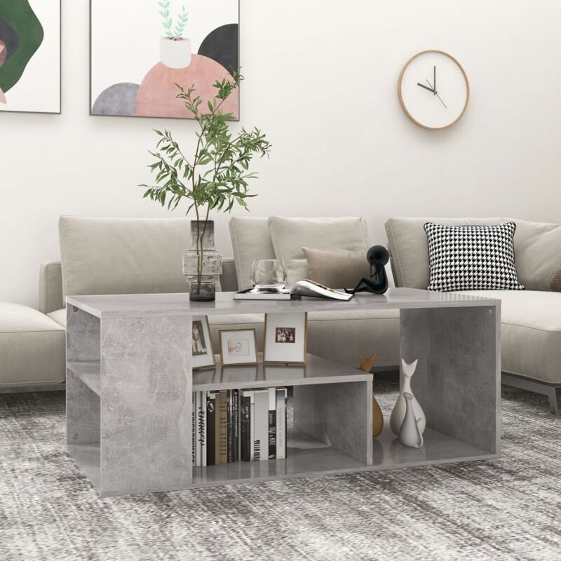 foto del prodotto tavolino salotto grigio cemento 100x50x40 cm legno multistrato vidaxl