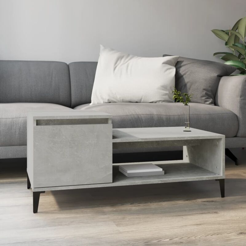 foto del prodotto tavolino salotto grigio cemento 100x50x45 cm legno multistrato vidaxl