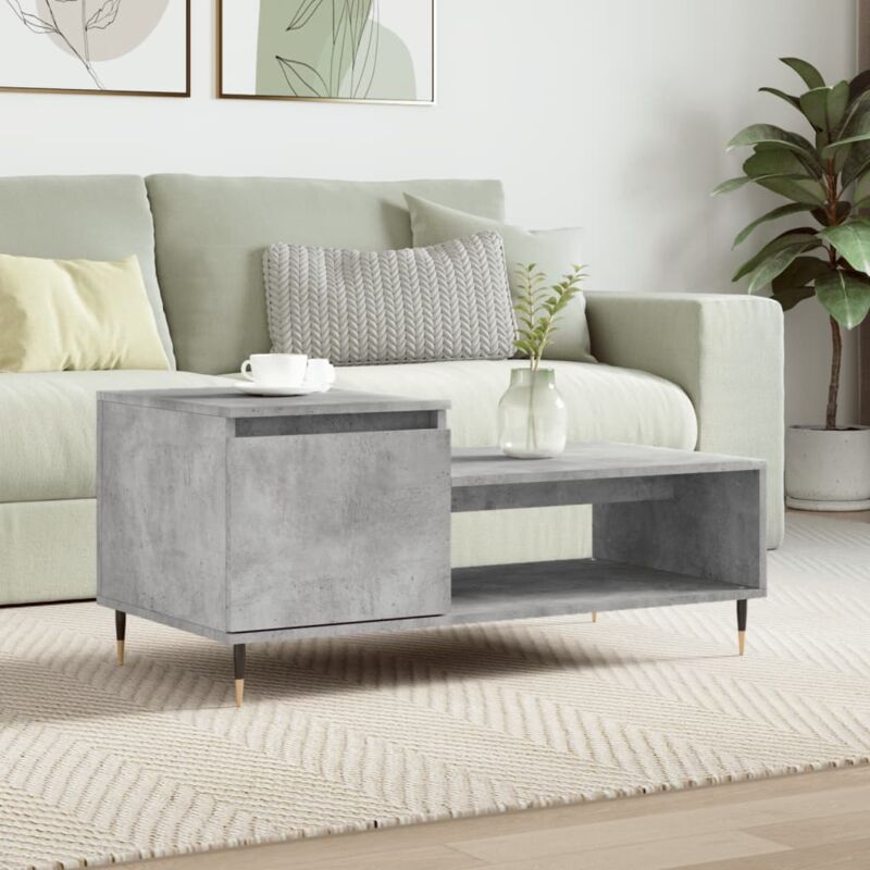 foto del prodotto tavolino salotto grigio cemento 100x50x45 cm legno multistrato vidaxl