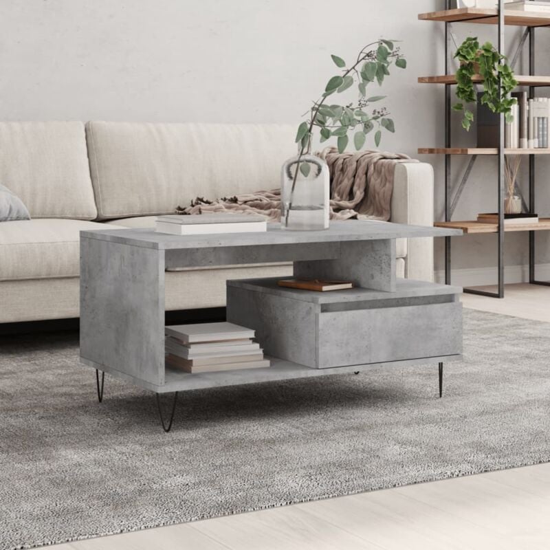 foto del prodotto tavolino salotto grigio cemento 90x49x45 cm legno multistrato - vidaxl