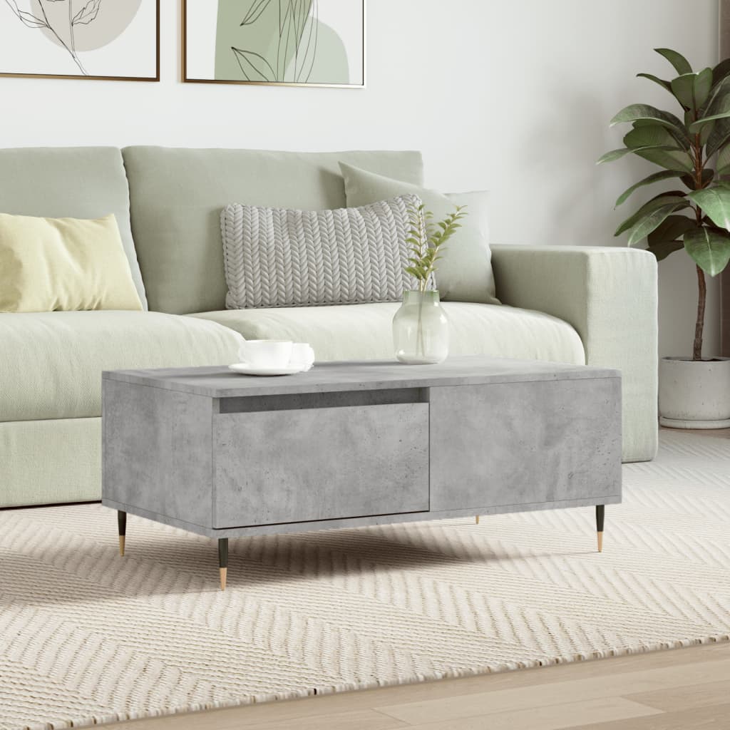 foto del prodotto tavolino salotto grigio cemento 90x50x36,5 cm legno multistrato