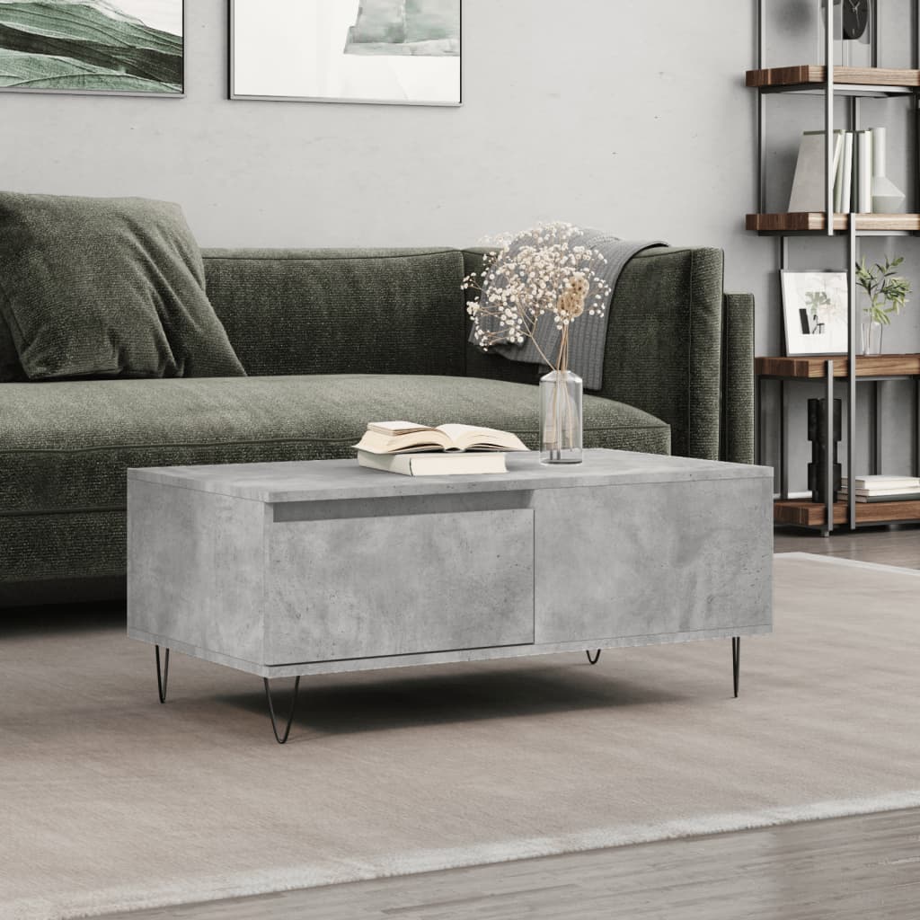foto del prodotto tavolino salotto grigio cemento 90x50x36,5 cm legno multistratocod mxl 128043
