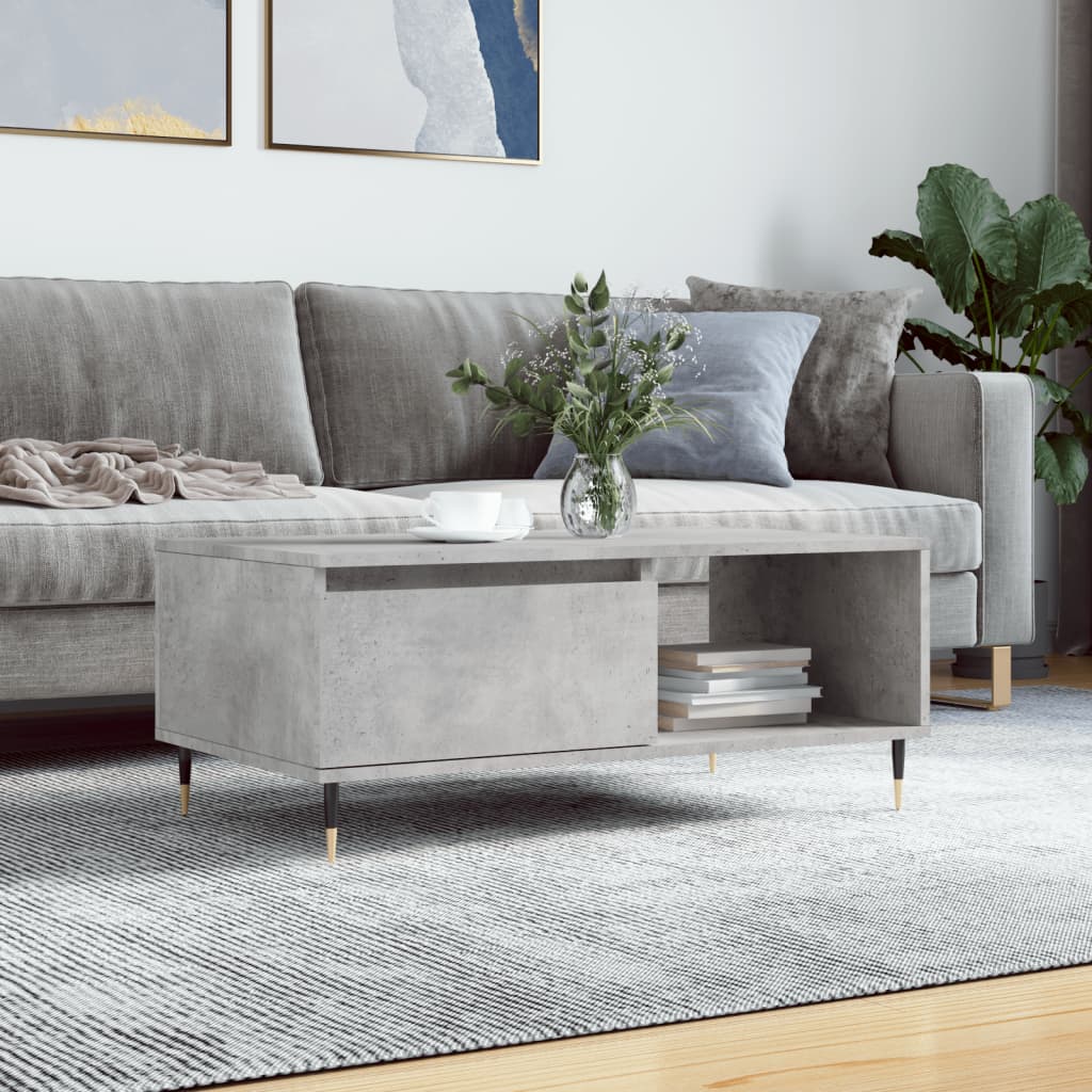 foto del prodotto tavolino salotto grigio cemento 90x50x36,5 cm legno multistratocod mxl 94794