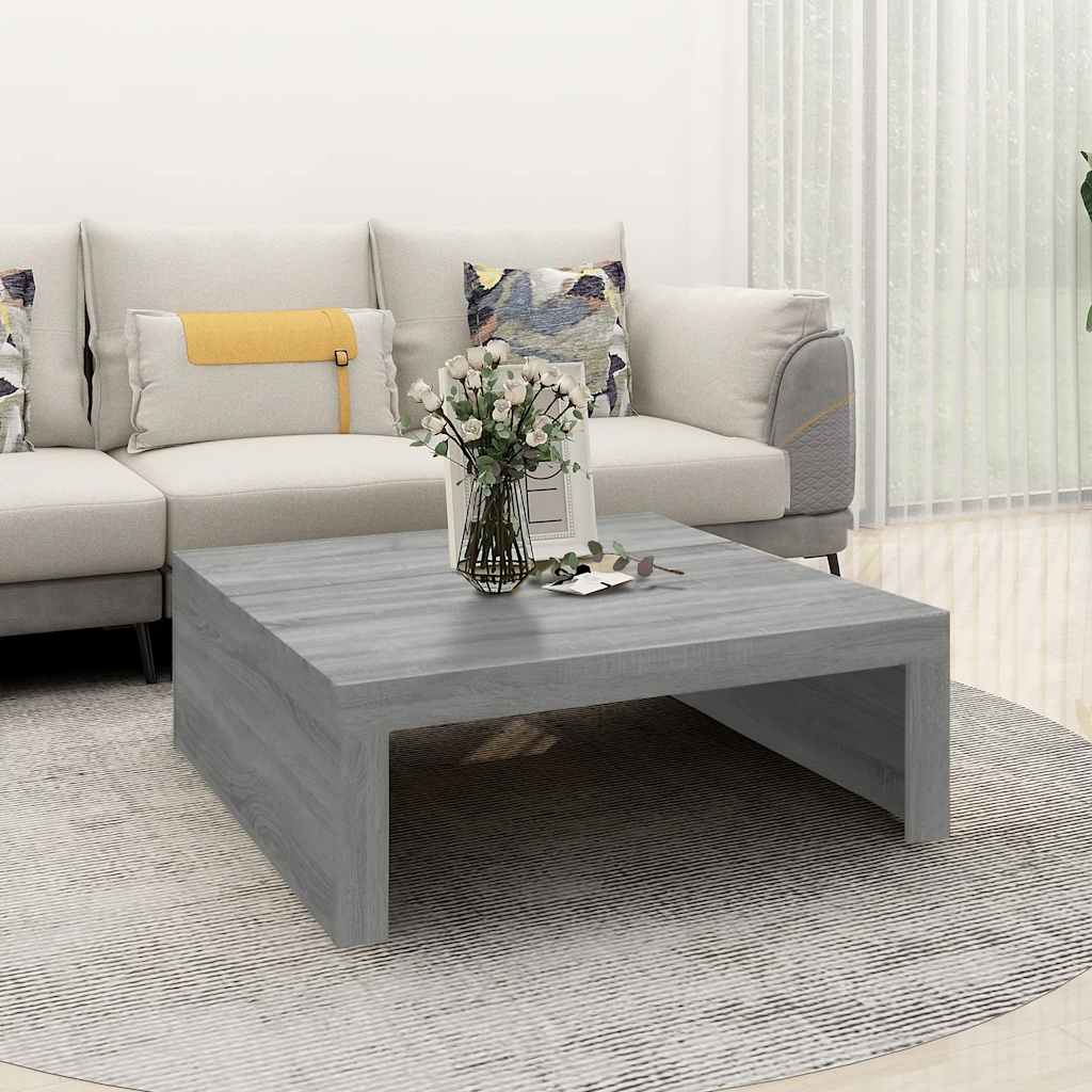 foto del prodotto tavolino salotto grigio sonoma 100x100x35 cm legno multistrato cod mxl 27361