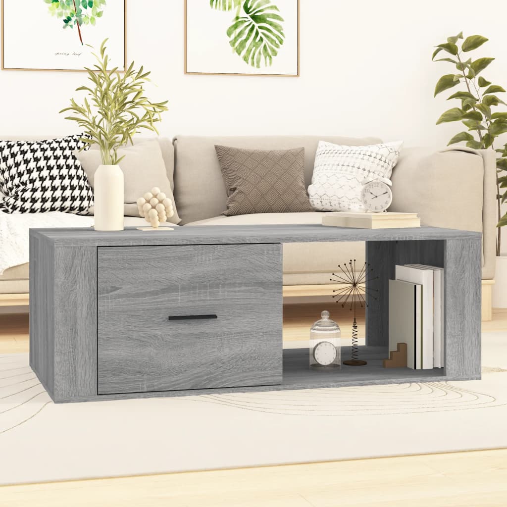 foto del prodotto tavolino salotto grigio sonoma 100x50,5x35 cm legno multistrato