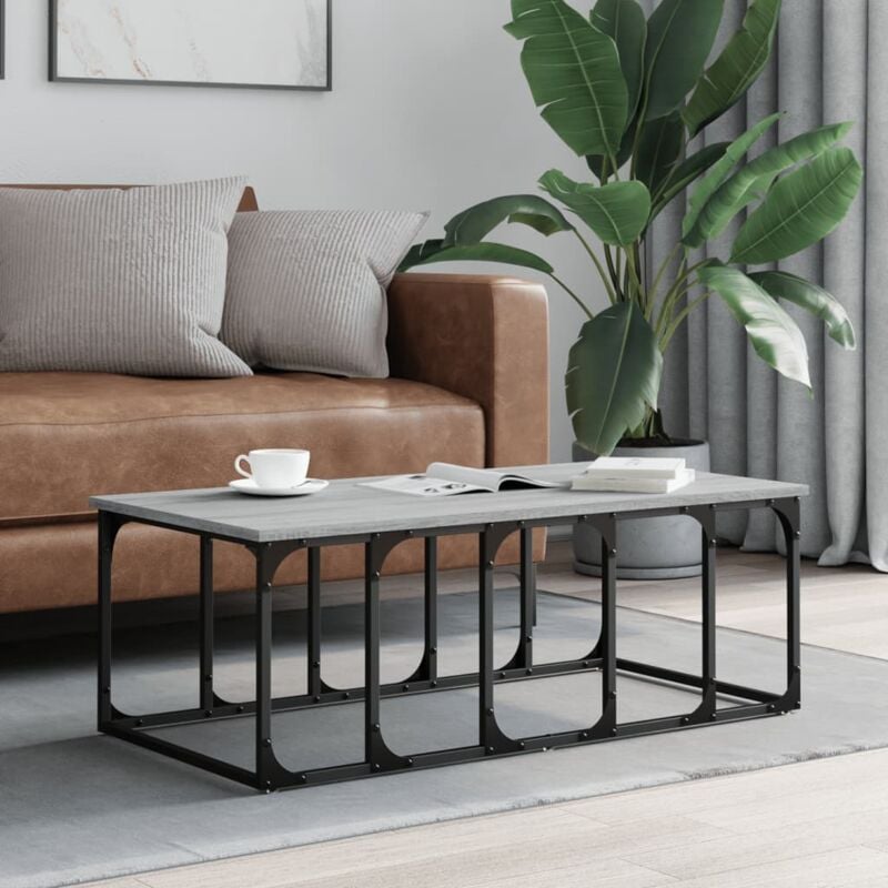 foto del prodotto tavolino salotto grigio sonoma 100x50x35,5cm legno multistrato vidaxl