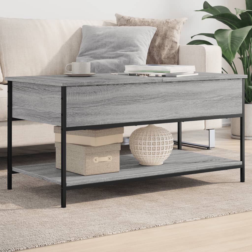 foto del prodotto tavolino salotto grigio sonoma 100x50x50 cm multistrato metallocod mxl 92422