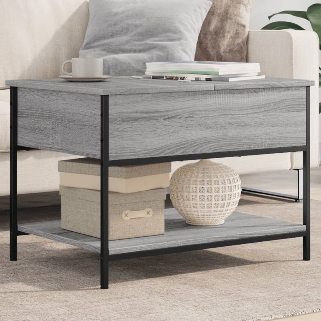 foto del prodotto tavolino salotto grigio sonoma 70x50x50 cm multistrato metallo