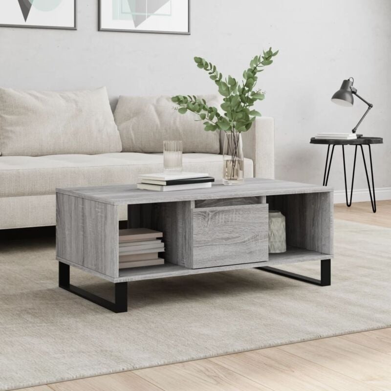 foto del prodotto tavolino salotto grigio sonoma 90x50x36,5 cm legno multistrato vidaxl