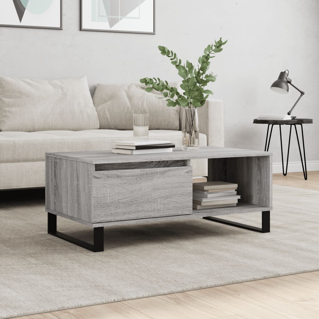 foto del prodotto tavolino salotto grigio sonoma 90x50x36,5 cm legno multistratocod mxl 118747