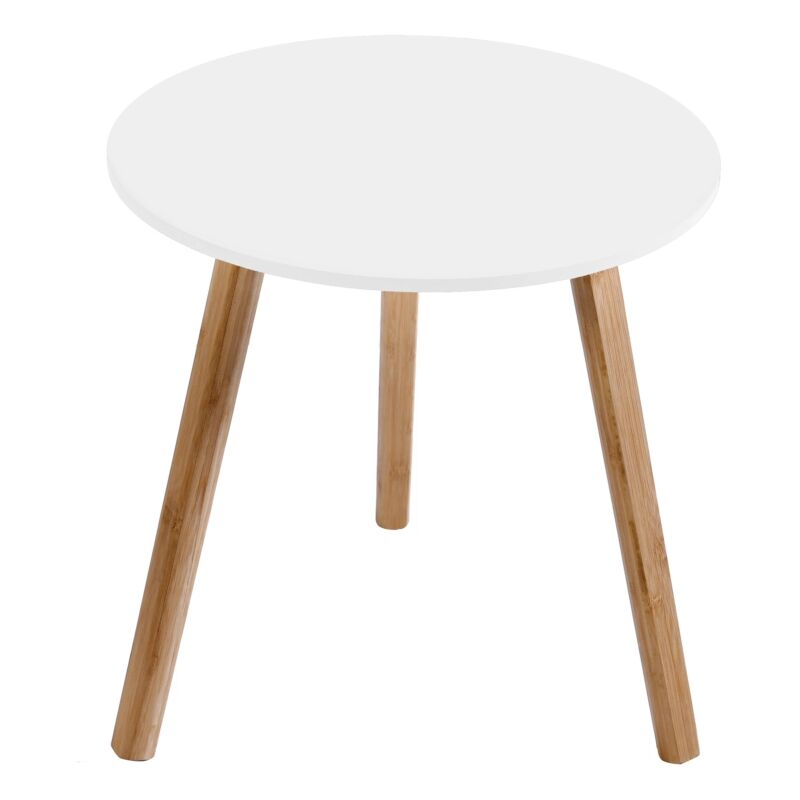 foto del prodotto tavolino salotto lizzy bianco in bamboo, 40 cm