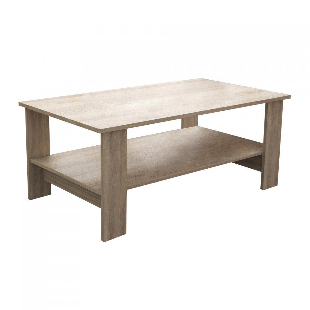 foto del prodotto tavolino salotto match 100x55x41 h cm in truciolare bilaminato rovere chiaro