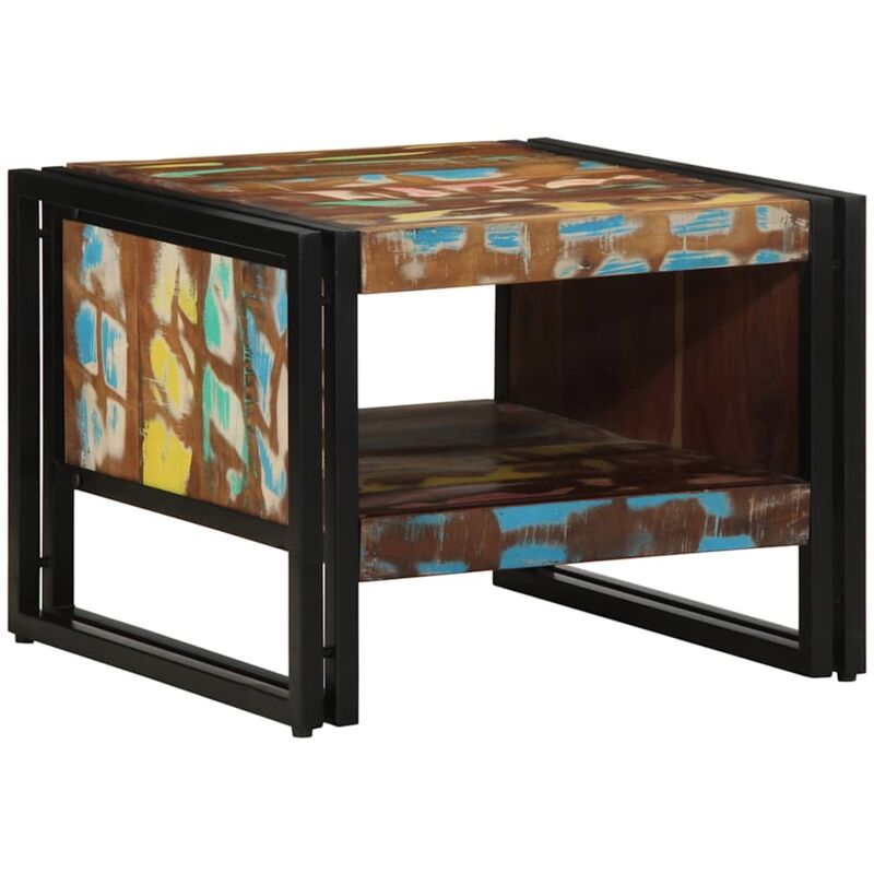 foto del prodotto tavolino salotto multicolore 50x50x38cm legno massello recupero vidaxl