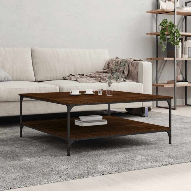 foto del prodotto tavolino salotto rovere marrone 100x100x40 cm legno multistrato vidaxl