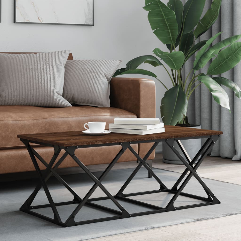 foto del prodotto tavolino salotto rovere marrone 100x49x40 cm legno multistratocod mxl 83245