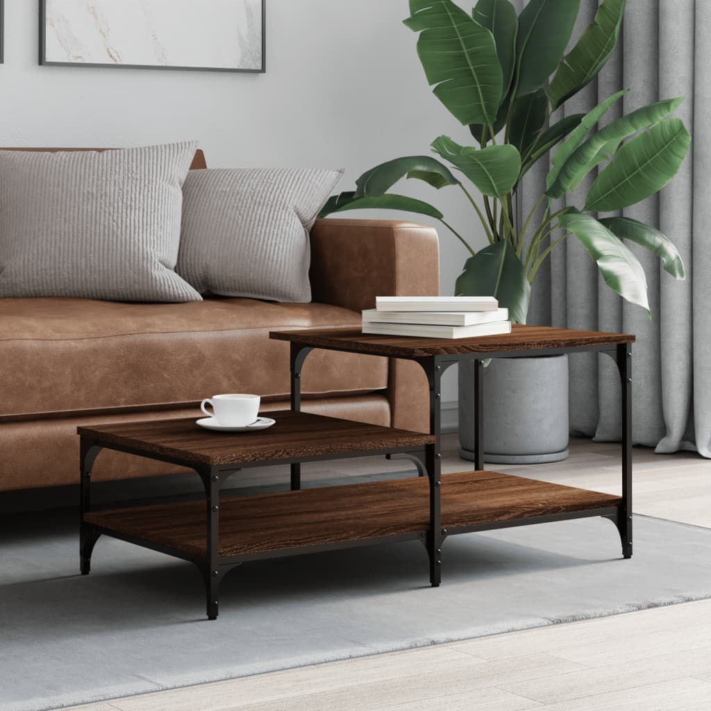 foto del prodotto tavolino salotto rovere marrone 100x50,5x45cm legno multistratocod mxl 107178