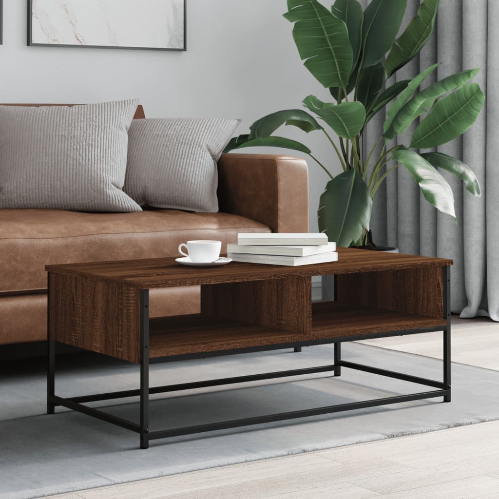 foto del prodotto tavolino salotto rovere marrone 100x51x40 cm legno multistrato