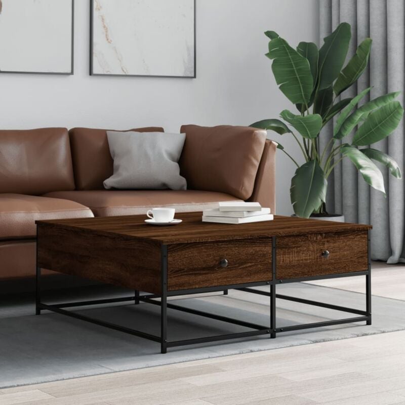 foto del prodotto tavolino salotto rovere marrone 100x99x40 cm legno multistrato vidaxl