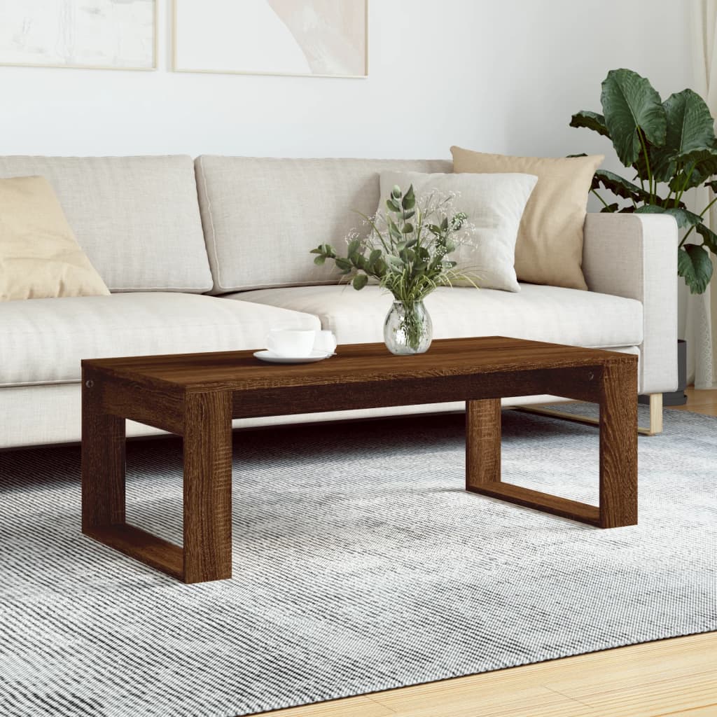 foto del prodotto tavolino salotto rovere marrone 102x50x35 cm legno multistratocod mxl 126902