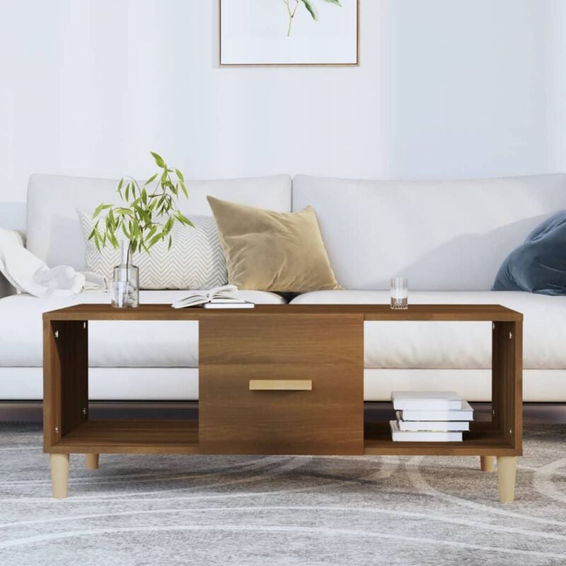 foto del prodotto tavolino salotto rovere marrone 102x50x40 cm legno multistrato vidaxl