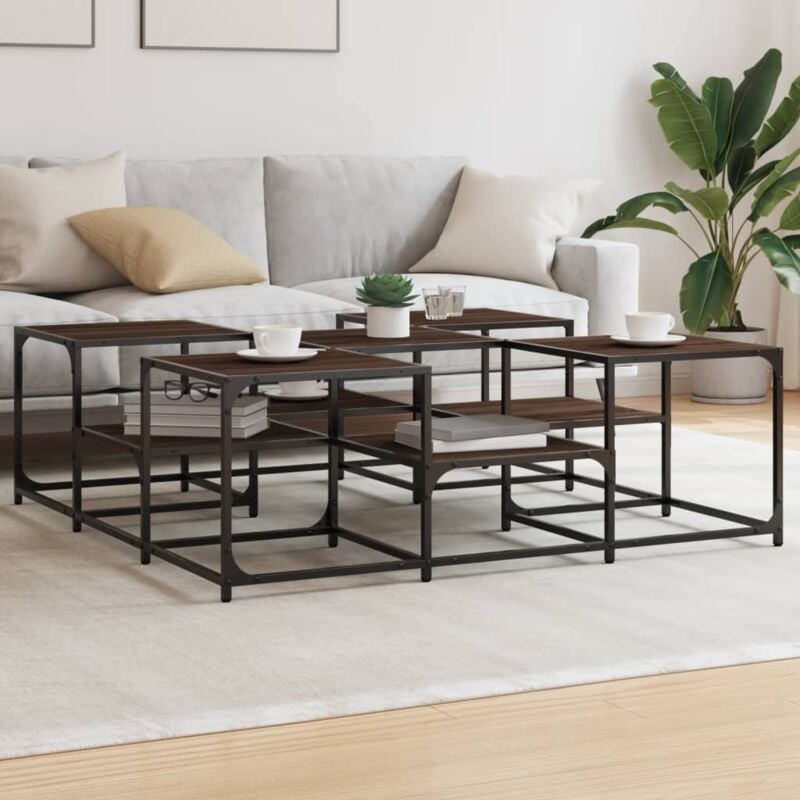 foto del prodotto tavolino salotto rovere marrone 121x121x40 cm legno multistrato vidaxl