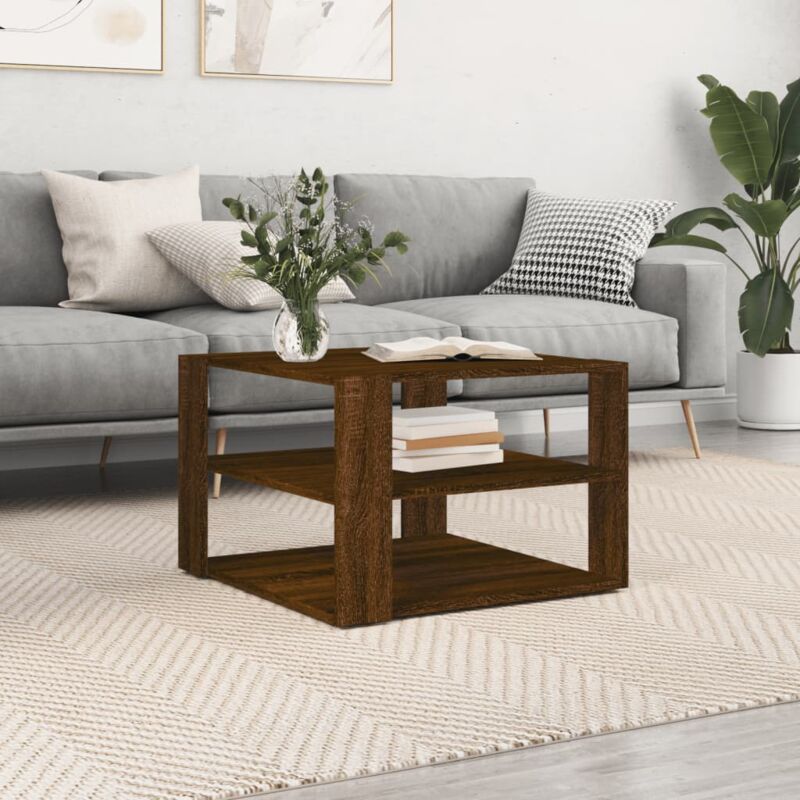 foto del prodotto tavolino salotto rovere marrone 59,5x59,5x40 legno multistrato vidaxl