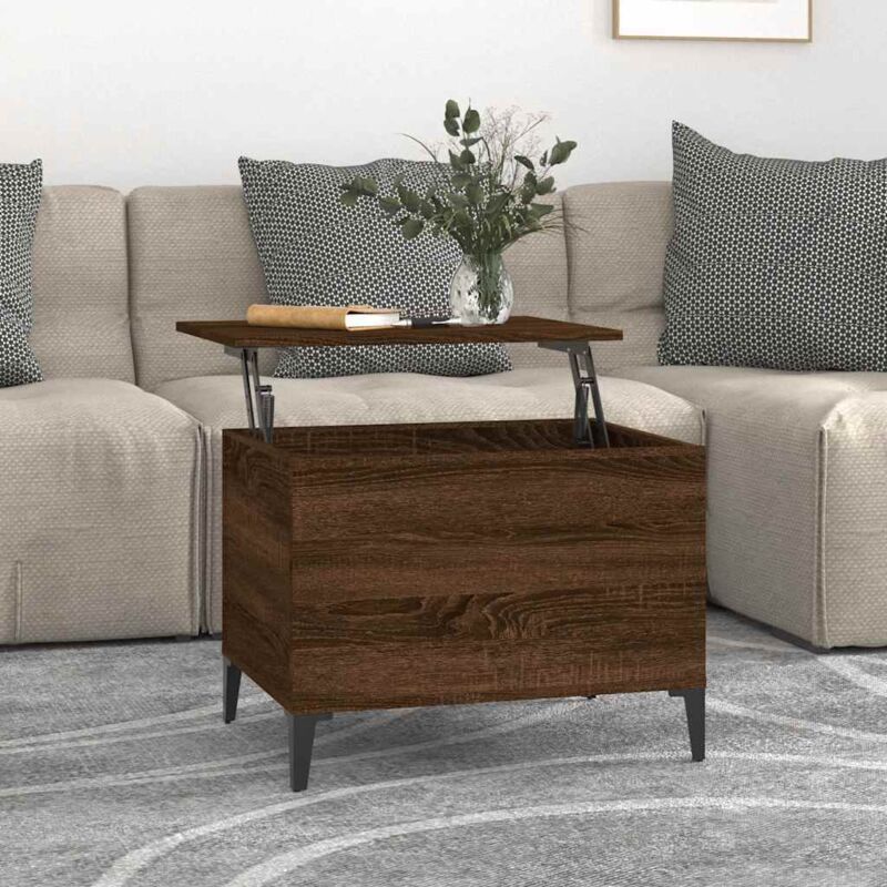 foto del prodotto tavolino salotto rovere marrone 60x44,5x45 cm legno multistrato vidaxl