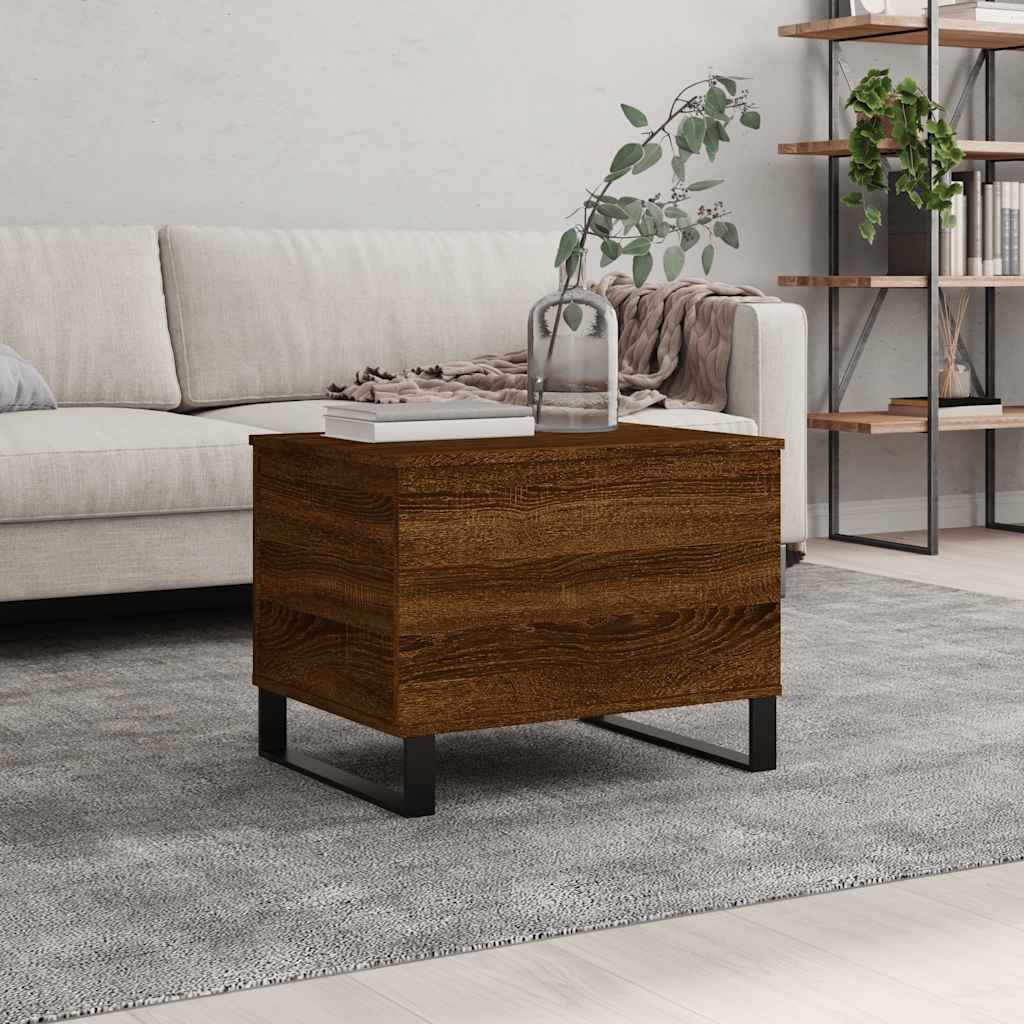 foto del prodotto tavolino salotto rovere marrone 60x44,5x45 cm legno multistratocod mxl 78833